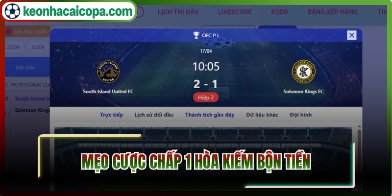 Mẹo cược chấp 1 hòa 