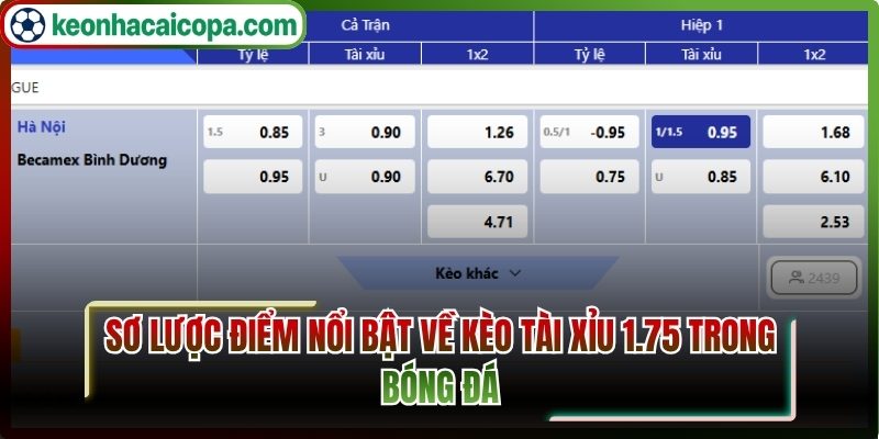 Sơ lược điểm nổi bật về kèo tài xỉu 1.75 trong bóng đá
