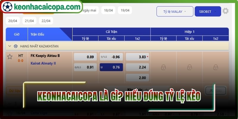 Kèo Nhà Cái Copa là gì? Hiểu đúng tỷ lệ kèo