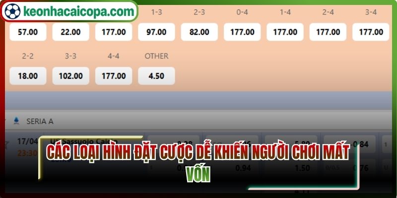 Các loại hình đặt cược dễ khiến người chơi mất vốn