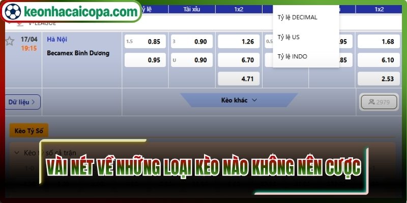 Vài nét về những loại kèo nào không nên cược 